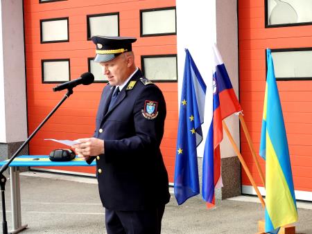 Novo vozilo je predstavil predsednik PGD Cerklje Primož Močnik